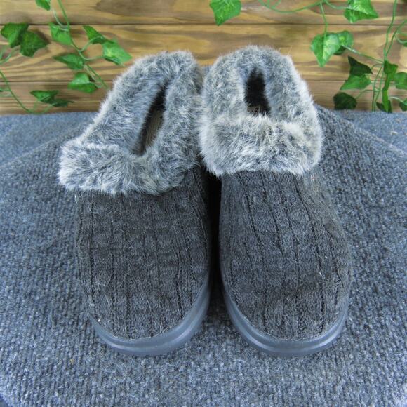 Bobs By Skechers Women's Plush Foam Shearling Style Gray Fabric Sz 7 Medium Used - Picture 2 of 6